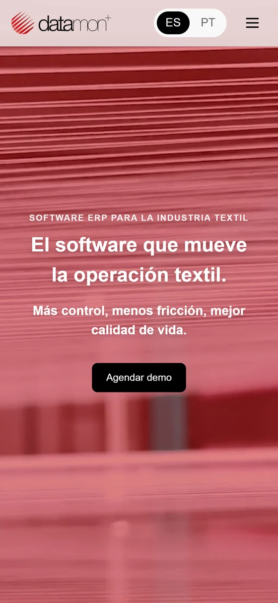 Web de Datamon Plus en el móvil